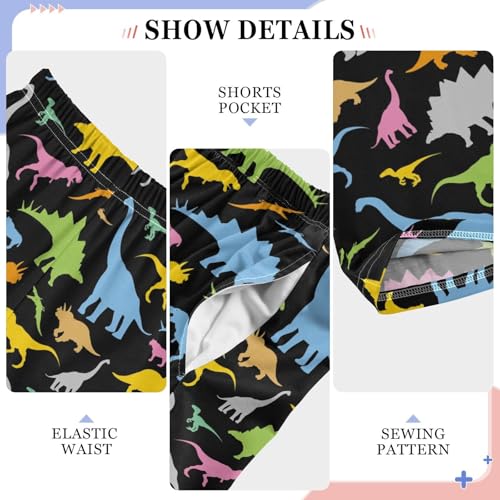 ZZXXB Dinosaurs Print Boys Long Pants Soft Trousers Elastic Waist Kids Lounge Bottoms with Pockets S-XL4