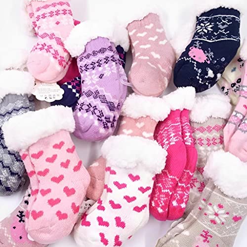 Meia Termica Infantil Bebê Antiderrapante Forrada Lã Inverno (2 a 4 Anos) (Menino)