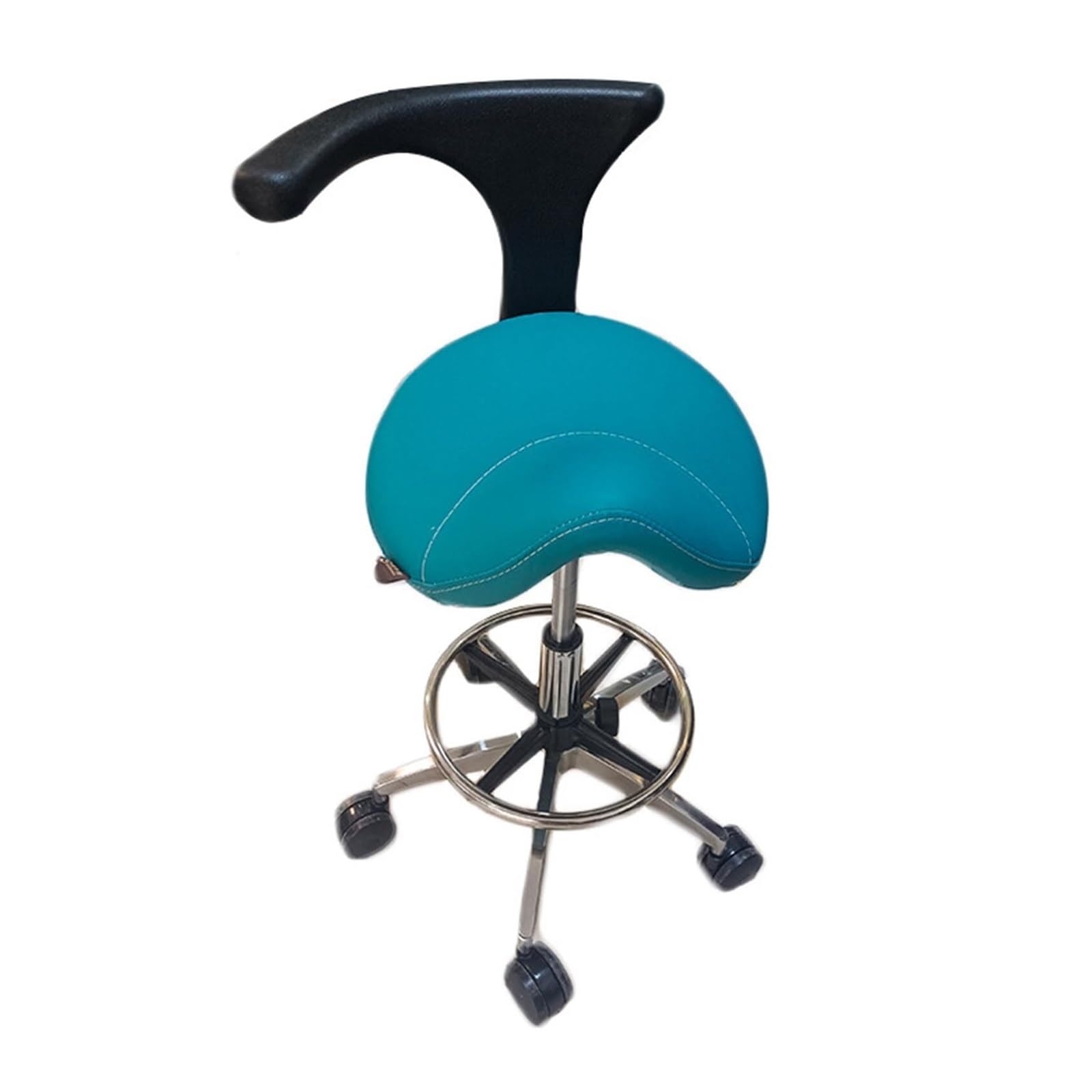 METTEOR Adjustable Saddle Stool with Back Support, Ergonomic Saddle Chair for Spa, Salon, Dental, Massage and Esthetician,Blue (Blue)