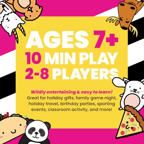 taco cat goat cheese pizza wildly entertaining card game for family and group game night  easy to learn and play with 10-15 minute rounds  fun for kids teens adults and families  2-8 players
