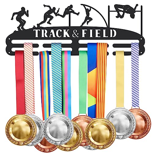 Porte médaille athlétisme en acier noir support ruban robuste