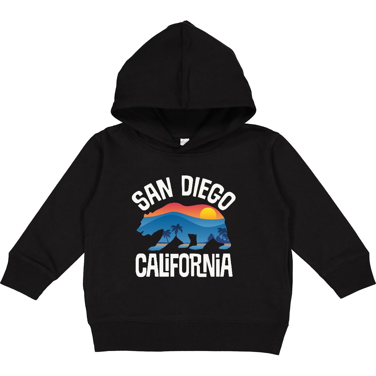 inktastic San Diego California Bear Sunset Toddler Hoodie 2T Black 415f0