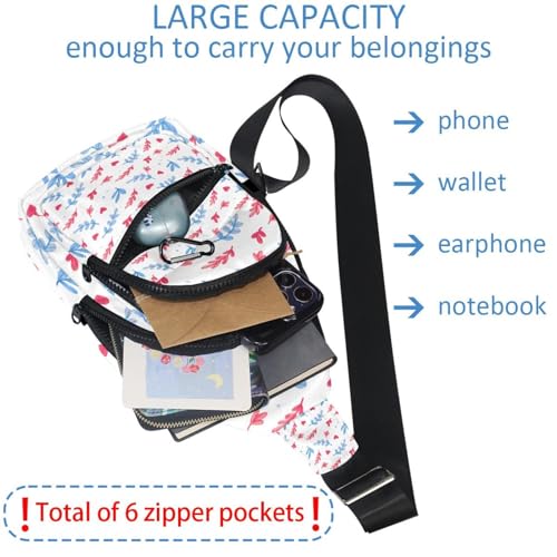 Bolsa de pecho de hojas de acuarela: mochila bandolera compacta multicolor 4 6
