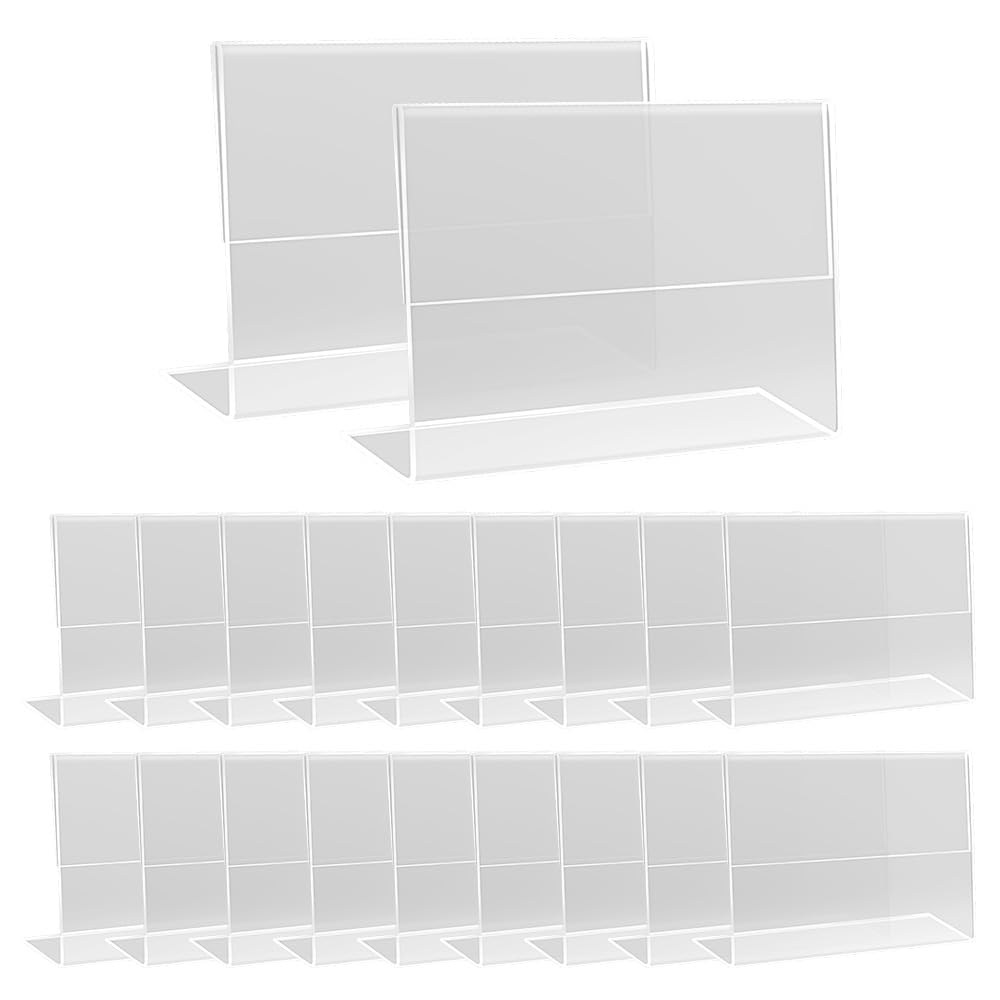 UMCHU 20 pcs Transparent Sign Display Holder, Price Display Holder, Sign Displays Holders, Label Holders, for Home, Supermarket, Hotel, Office (9 x 3 x 6cm)