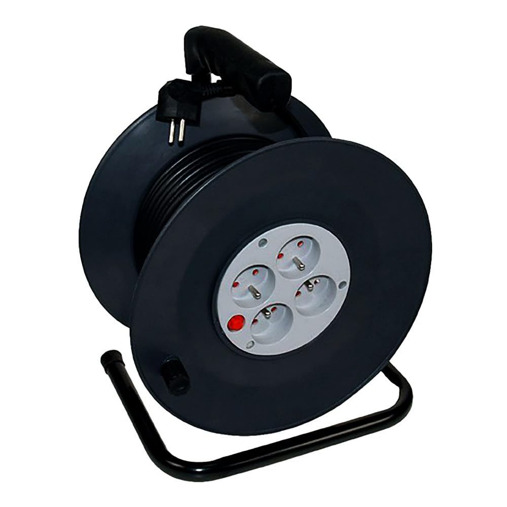 GEFOM 500111 ENROULEUR BRICOLAGE 3G1,5 30M, Noire