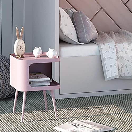 Table de chevet en fer forgé rose pour chambre moderne