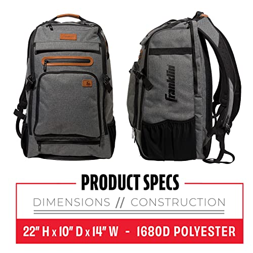 Franklin Sports Baseball + Softball Bag - Mlb Traveler Elite Sport Equipment Backpack - Adult + Youth Bat Bag - Fits Cleats, Bats + Helmet - Gray #TOP1