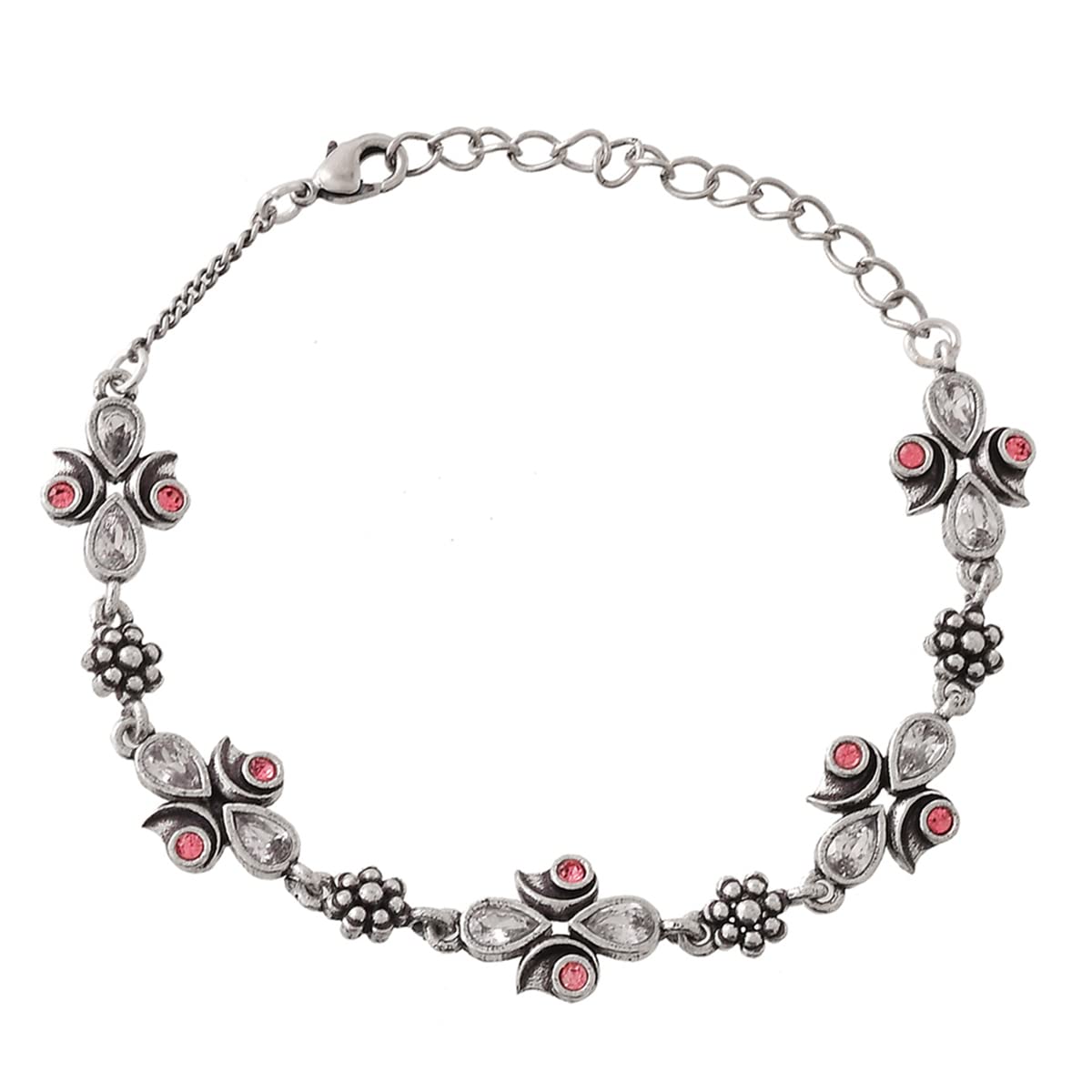 Abharan Pink and White Stones Casual Bracelet-image-20