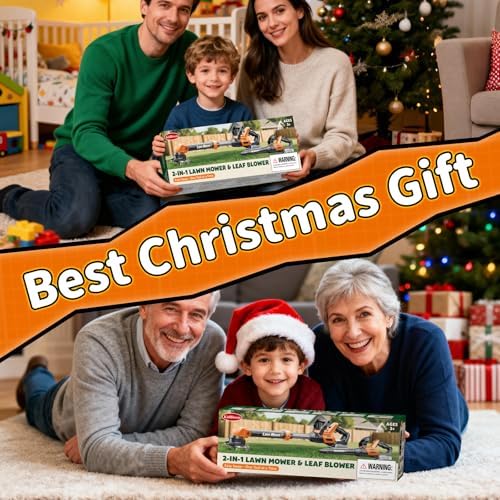 KidBloom Kids Tool Set, 2-in-1 Toy Lawn Mower & Blower, Toddler Toys with Vest, Masks and Glasses, Outdoor Play Tool Toys, Toys for 3 4 5 Year Old Boys Gifts — view 6