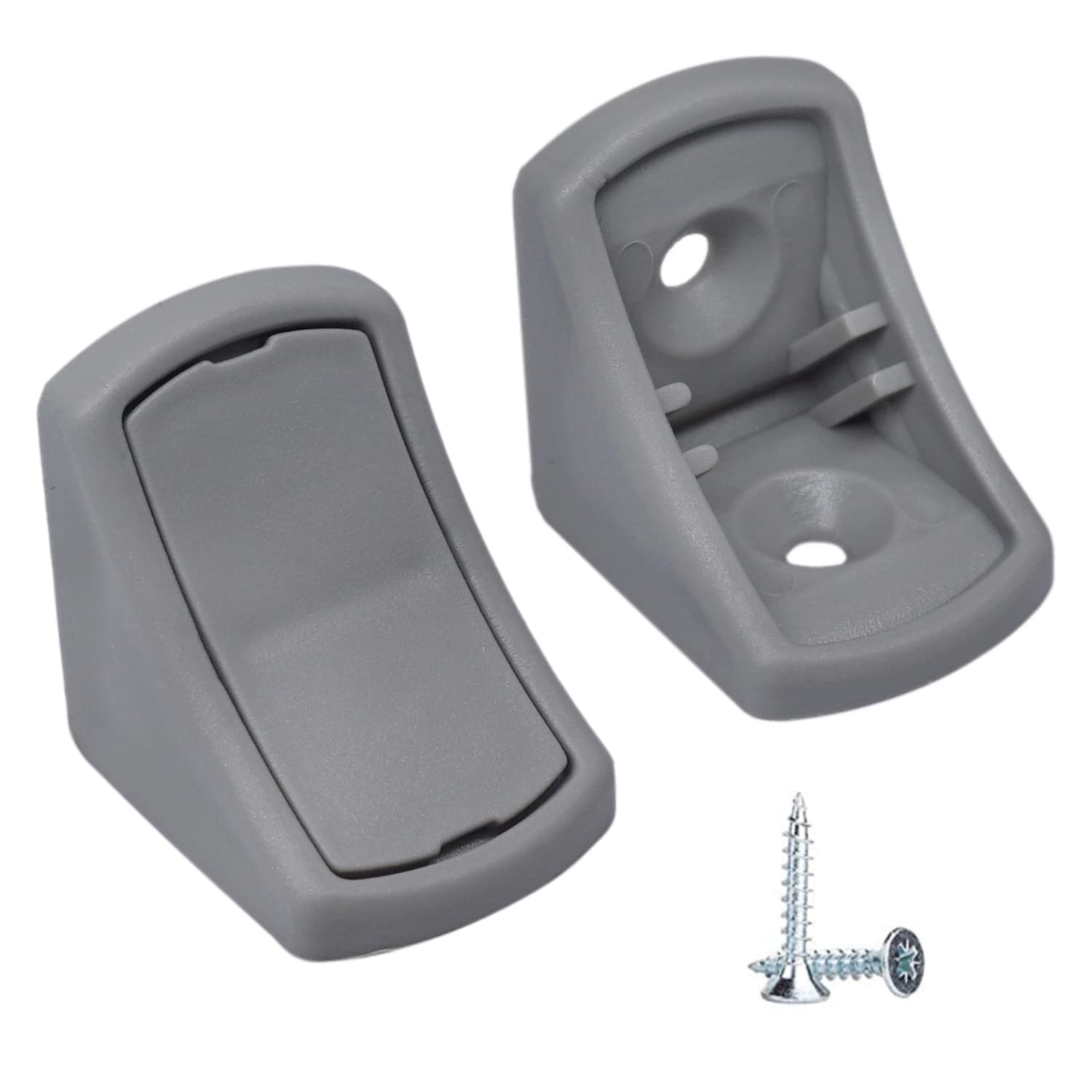 Diforma Grey (Pack Of 100 Pcs) Shelf Brackets 24 X 24 Mm, Furniture Corner Joints, 90 Degree Plastic Corner Brace Joint, Right Angle, Screws Included (100, )