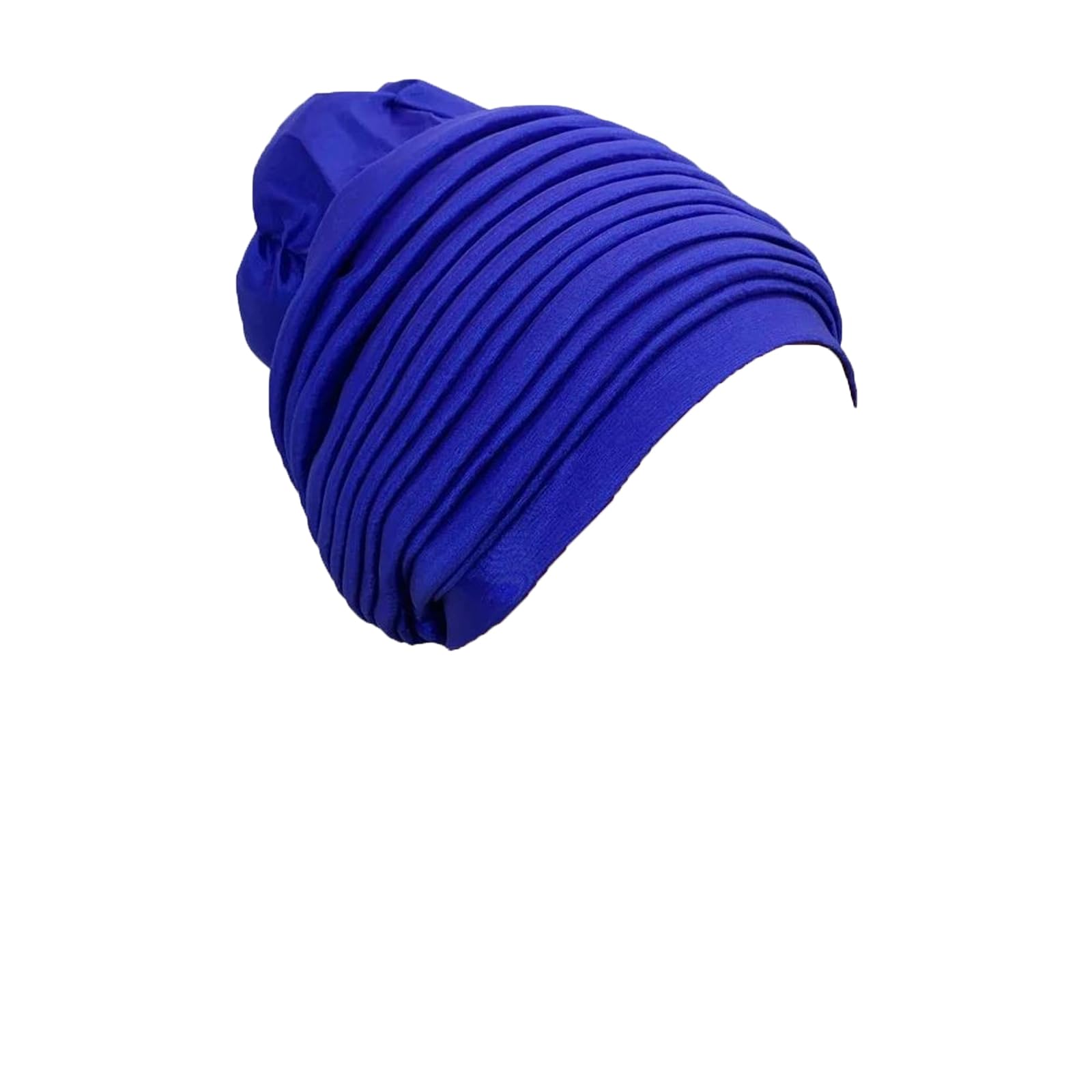 Turbante da donna in seta grezza pieghettato berretto pre-legato copricapo per festa di nozze cappello hijab con leggero allungamento