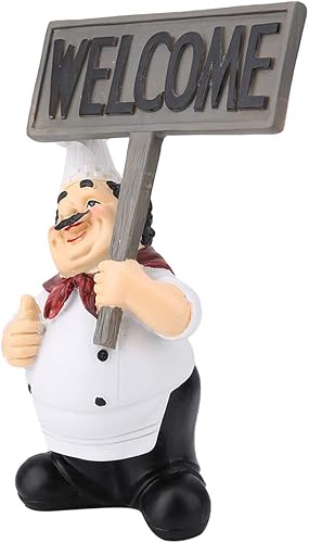 Miniatura 6 de Figuras de chef para decoración de cocina, tablero de bienvenida, figura decorativa de chef, escultura de chef francés, estatua de cocinero, moderna