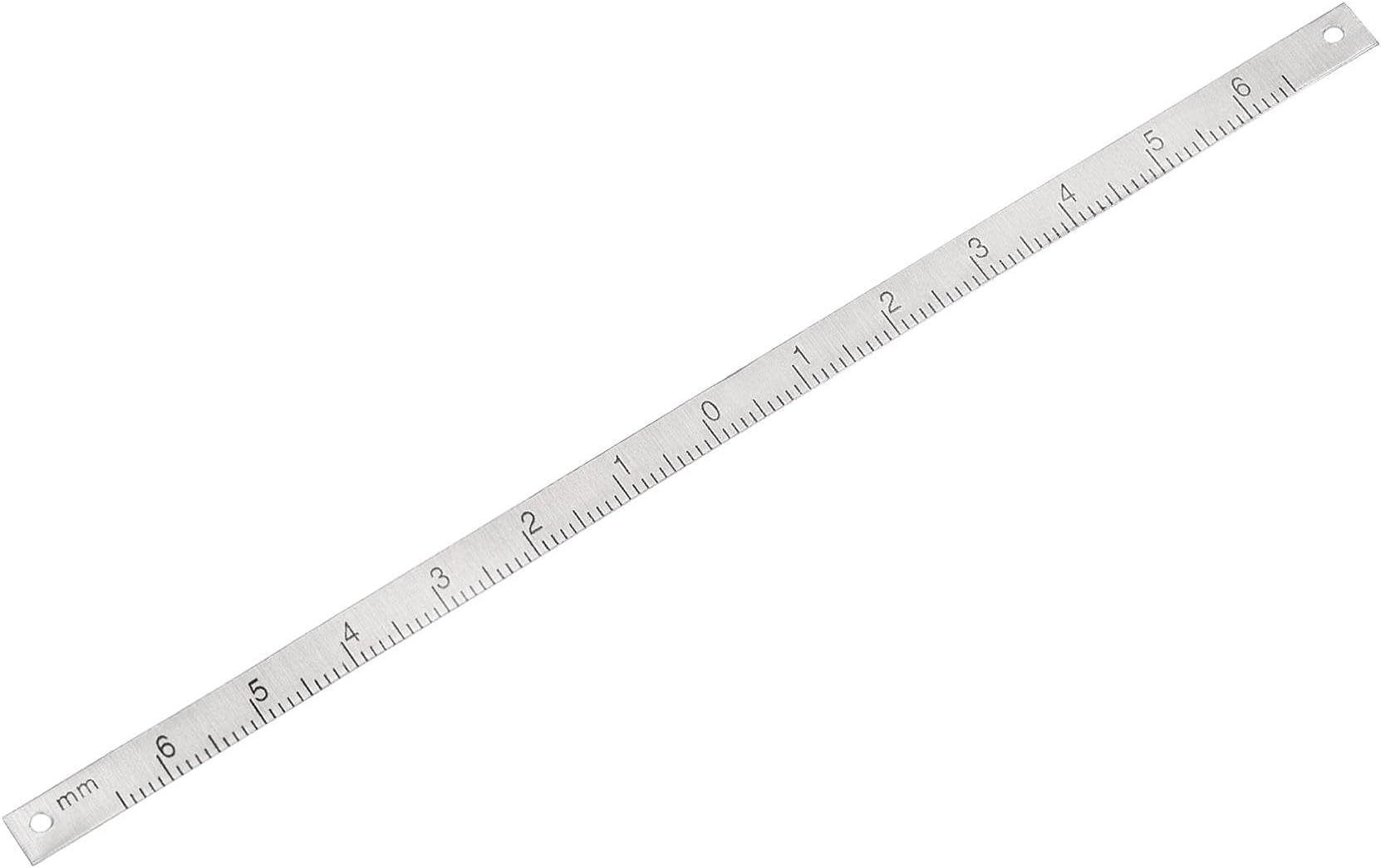 uxcell Center Finding Ruler 65mm-0-65mm Table Sticky Adhesive Tape Measure, Aluminum Track Ruler with Holes, (from the Middle).