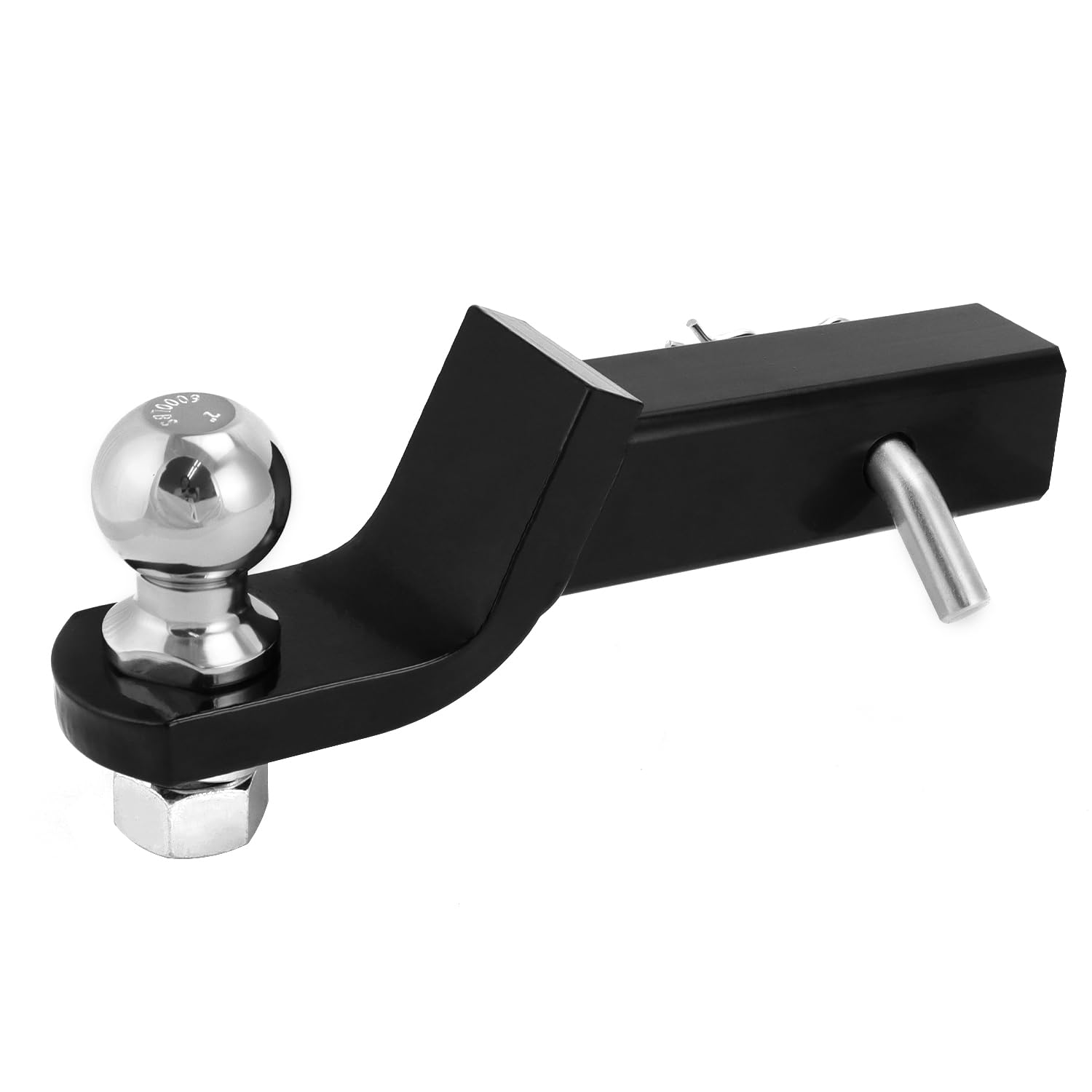 QWORK® Adaptador de Enganche de Remolque rebajado 50 mm para vehículos estadounidenses - Montaje de Bola de 50 mm - Pasador de 16 mm - Capacidad de Carga de 2800 kg