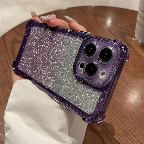 Coque antichoc iPhone 13 à paillettes violets et coins renforcés