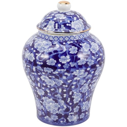 PRETYZOOM Recipiente de Cerámica Estilo Chino Azul de 1300 Ml Tapa Sellada, Lata de Té Multifuncional para Almacenamiento de Alimentos Secos en Cocina, Bote Hermético para Té Suelto