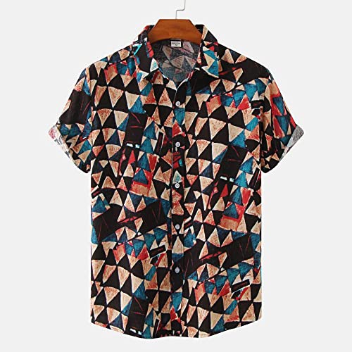 Chemise de plage à manches courtes pour hommes vêtement d'été vintage séchage rapide bleu