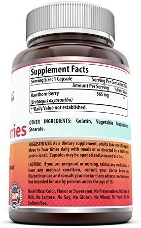 Amazing Formulas Hawthorn Berries Supplement | 565 Mg | Capsules | Non-GMO | Gluten-Free | Made in USA (1 Pack | 120 Count) - Image 4