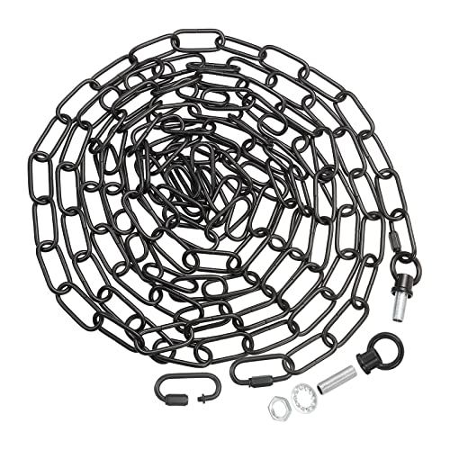PATIKIL 4.6 M ライティングチェーン 吊り下げランプ用 シャンデリアチェーン 照明器具チェーン 耐荷重6Lbs/30kg ペンダントライト シーリングファン用 黒