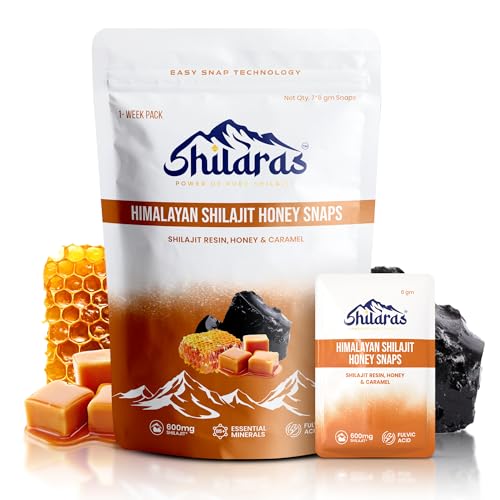 Image of Himalayan Shilajit Honey Snaps | Caramel Flavour | 70%+ Fulvic Acid | LAB-TESTED | 600mg Pure Himalayan Shilajit in Every Snap (1 Week Pack)