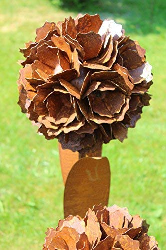 Bornhöft Pusteblume aus Edelrost | Deko-Blume aus Metall für den Garten | H 120cm | 2 Blüten (Groß 2 Blüten)