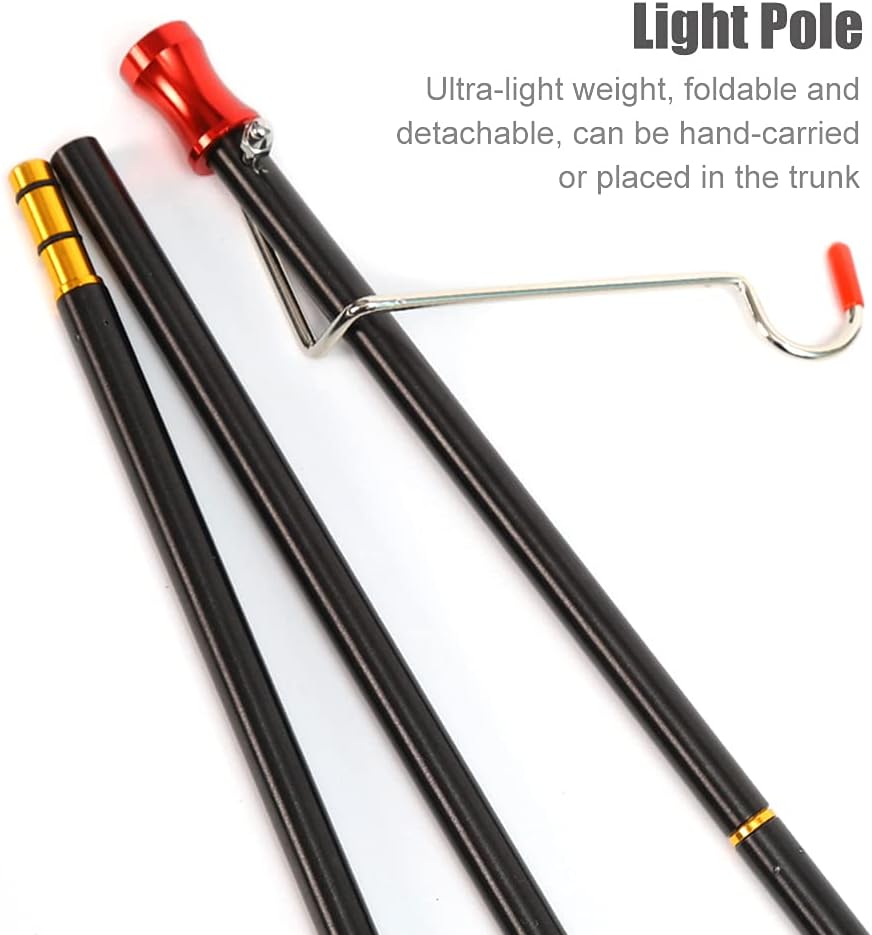 EKDJKK Folding Lamp Pole for Camping Table Lantern Stand Portable Lightweight Aluminum Alloy Lantern Pile Driver for Outdoor, Hiking, Picnic, Traveling, Fishing, BBQ(Black) : Tools & Home Improvement