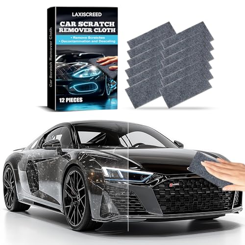 LAXISCREED 12er-Pack Nano Sparkle Tuch Auto Kratzer Entferner 2025，Nano Sparkle Tuch Auto Kratzer Original, einfache Entfernung von Lackkratzern und Wasserflecken, geeignet für alle Fahrzeuge