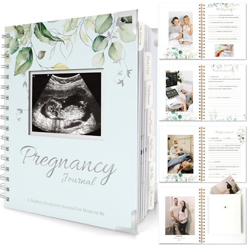 Image of Pregnancy Journal for First Time Moms Gifts - 90 Pages Hardcover Pregnancy Memory Book, Beautiful & Cute Baby Book Keepsake, Ultrasound Baby Scrapbook, Mom To Be Gift (Frost)