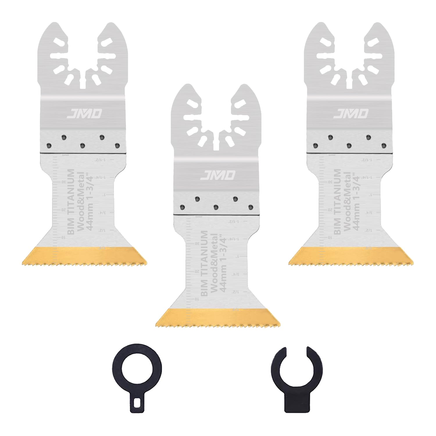 JMD 3-Pack Titanium Oscillating Saw Blades Multitool Blades Multi Tool Blades for Wood, Nail, Metal and Hard Material Fit Dewalt Milwaukee Makita Ryobi Bosch Dremel etc
