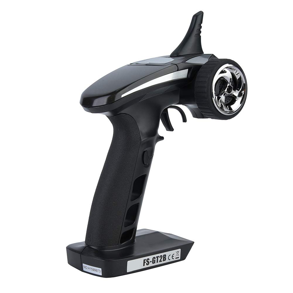 Pilipane Transmisor y Receptor Flysky FS GT2B 2.4G 3CH LED de Alta sensibilidad, antiinterferencias, Control Remoto para Coches y Barcos RC, Color Negro, 158 mm