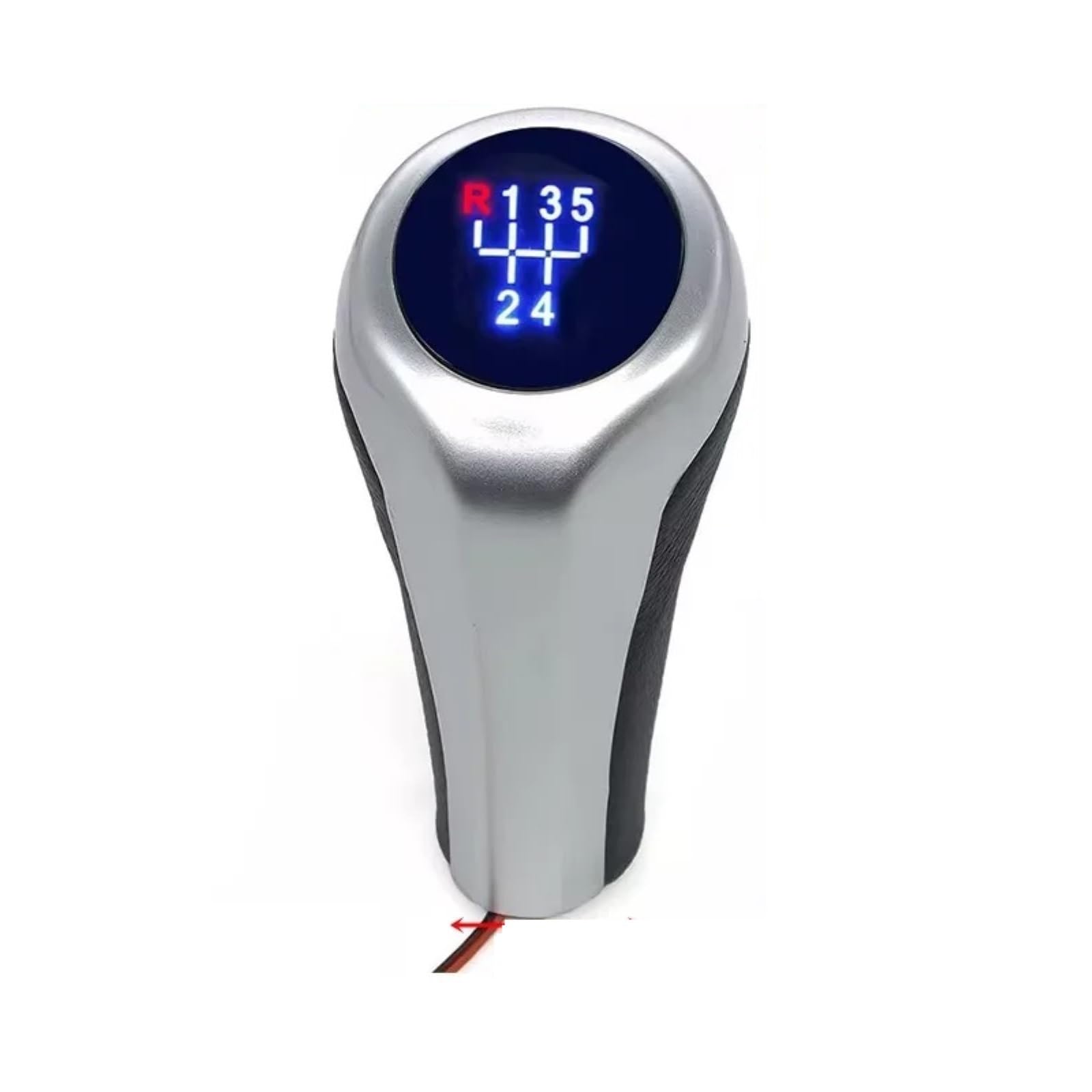 DWTNMEX Gear Shift Knob for BMW E30 E32 E36 E39 E34 Z3 Etc Car Shifter Lever Head 5/6 Speed Manual Gear Shift Knob Leather Perforated(SQ-052-5speed)