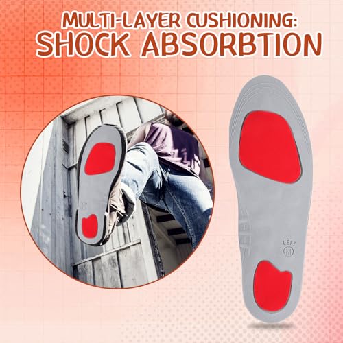 Image of Glitopper Acupressure Magnetic Insoles Orthopedic Massage Insoles with Magnetic Technology Shock Absorption Arch Support Helps Blood Circulation and Relieve Fatigue(Black,S(Men 4-7 /women 5-8))