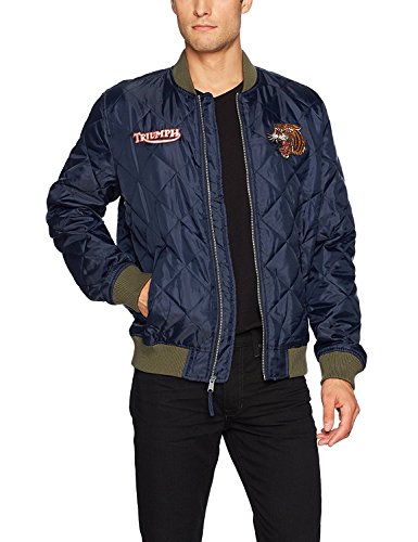 Lucky Brand Men's Quilted Bomber Jacket, Navy, X-Large : Amazon.in