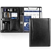 Portfolio Folder PU Leather Padfolio for Men & Women, Resume Portfolio Folder, Elastic Cord, Docu...