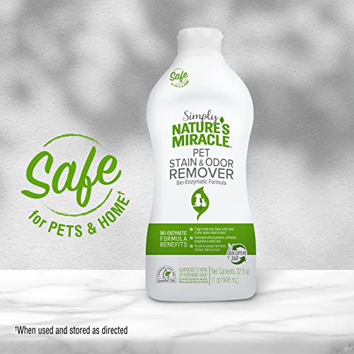 Image of Nature's Miracle Simply Pet Stain and Odor Remover, 32 Ounce, Made with 86% Plant-Derived Surfactants
