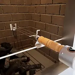 Espeto giratório elétrico linha Clássica cabo de madeira BROTHER´S GRILL (Tridente de 60 cm, Voltagem 110V)