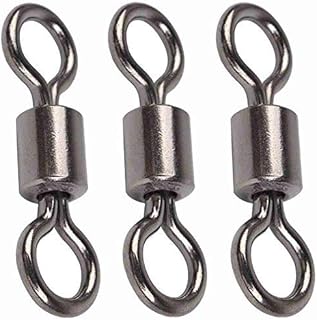 Rolling Barrel Swivels Fishing Swivel Barrel Rolling Stainless Steel Black Nickel Fishing Hook Line Connector Fishing Tackle Accessories 30LB-1300LB (20/50/100pcs)