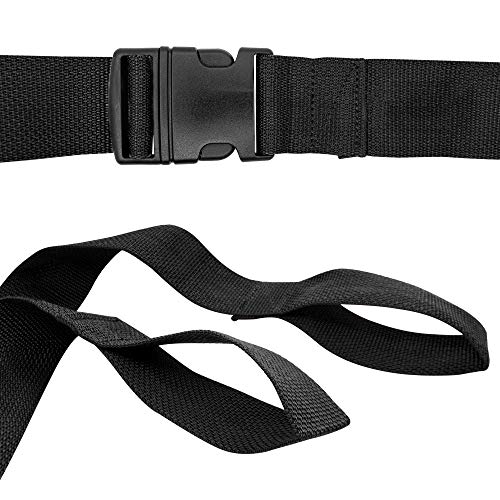 Line2Design Backboard Spine Board Straps - 5' Disposable Securing Straps With Loop Ends - Emergency Medical Board Adjustable Strap With Plastic Quick Safety Straps Release Buckle - Black - Pack Of 3 #TOP3