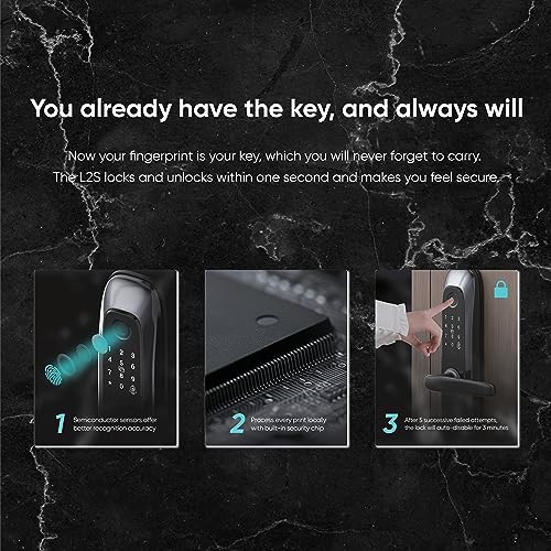 EZVIZ-L2S-Smart-Fingerprint-Lock-Keyless-Lock-with-Four-Unlock-Methods-Real-Time-Mobile-Alerts-Built-in-Electronic-Doorbell-Anti-Tamper-Alarm-Low-Battery-Warning-Easy-User-Management