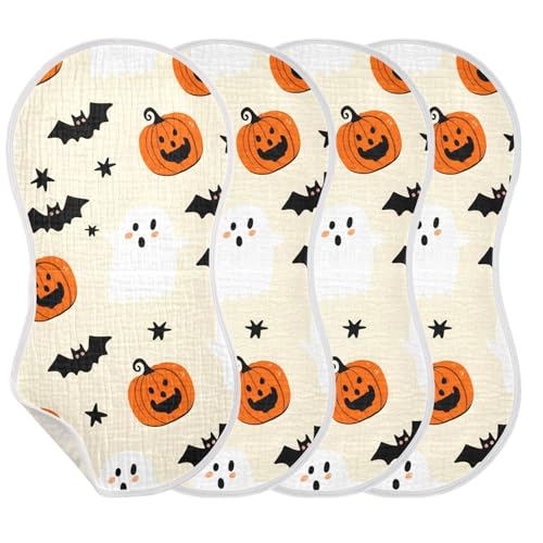Baby Burp Cloths, Soft Absorbent Burping Cloths for Babies, Cotton Milk Spit Up Rags, Large Size for Newborns, Baby Boys and Girls (Boo Halloween Print)3