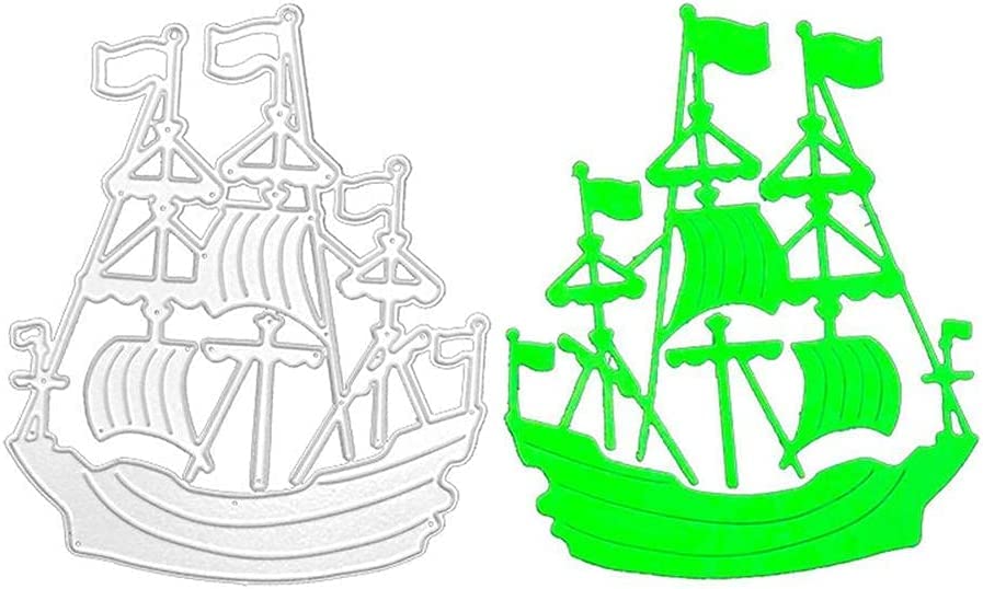 Fustelle in metallo a forma di barca a vela, stencil per carta, pelle, scrapbooking, creazione di biglietti