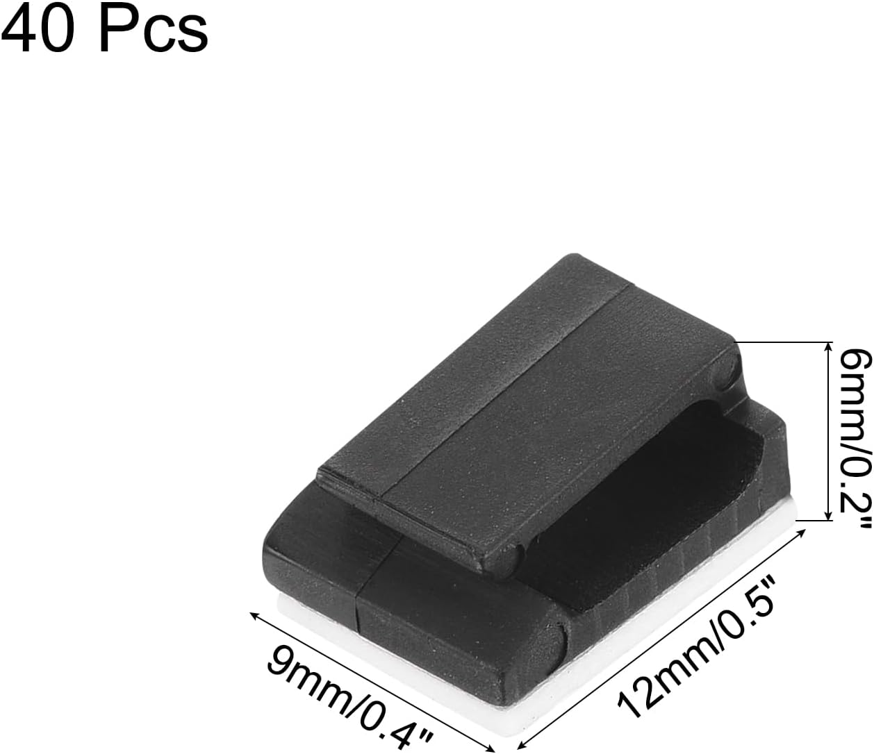 MECCANIXITY 40pcs Adhesive Cable Clips Black Cord Clip Wire Holder Organizer Wall Cord Management Cable Organization for Office Desk Wall Cable Bundles