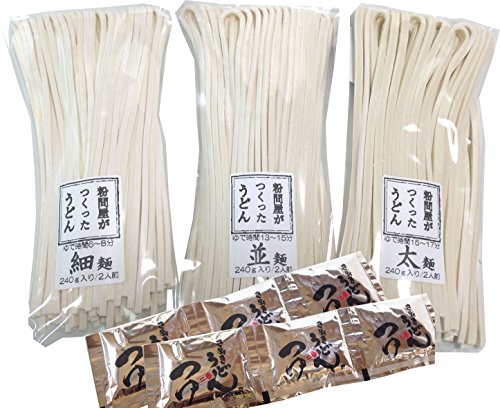 岡坂商店 本場讃岐うどん 3つの食感（細・並・太）食べ比べ 6食分 240g×3袋 