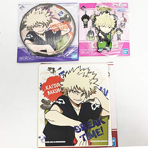 一番くじ 僕のヒーローアカデミア~Break Time~ 爆豪勝己 3点セット【ラバーチャーム・缶バッジ・ミニ色紙】