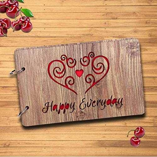 Image of Sehaz Artworks Scrapbook Photo Album for Memorable Gift on Boyfriend Girlfriend Birthdays, Anniversary Scrap book - Happy Everyday (26 cm x 16 cm)