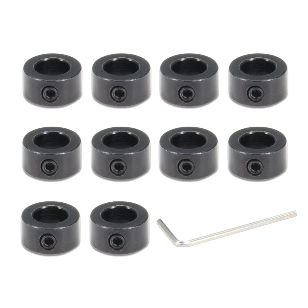 Befenybay 10 Pcs Black Lock Collar 8mm Shaft Lock Collar T8 Lead Screw Lock Ring for 3D Printer CNC Parts (8mm-Black)
