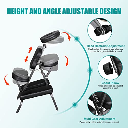 Nova Microdermabrasion Portable Massage Chair Foldable Tattoo Therapy Chair 4 Inches Thickness Sponge Face Cradle Spa Salon Massage Chair #TOP4