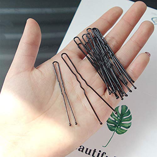 Miniatura 4 de Leline's Horquillas negras para el cabello, paquete de 50 alfileres en forma de U, kit de horquillas para mujeres y niñas, 2.4 pulgadas