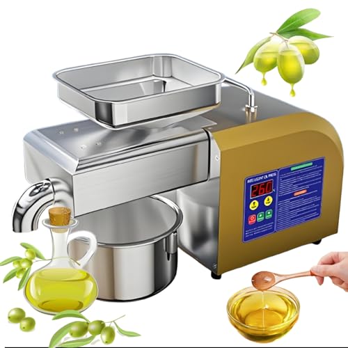 SgyGlyn Extractor de Aceite eléctrico automático, prensado en frío y en Caliente, con una Capacidad de producción de 4 a 9 kg/h y fácil Limpieza. Ideal para sésamo, Semillas y Frutos Secos