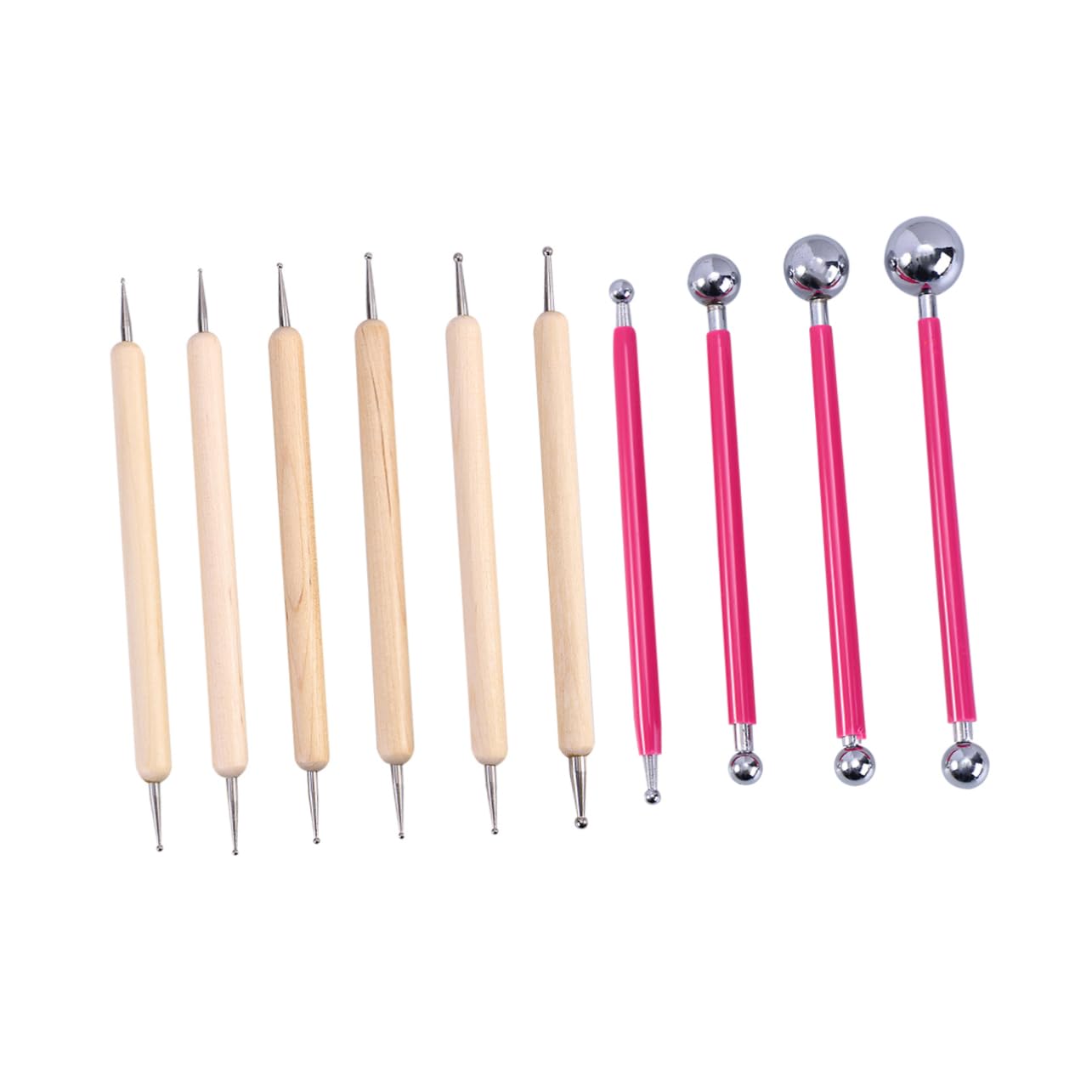 HOMSFOU 10pcs Set Clay Sculpting Tools Kits Clay Kit Pottery Kit Air Dry Clay Carving Clay Dotting Dot Art Tools Polymer Clay Tools Clay Sculpting Kit Stylus Textured Paste Pink